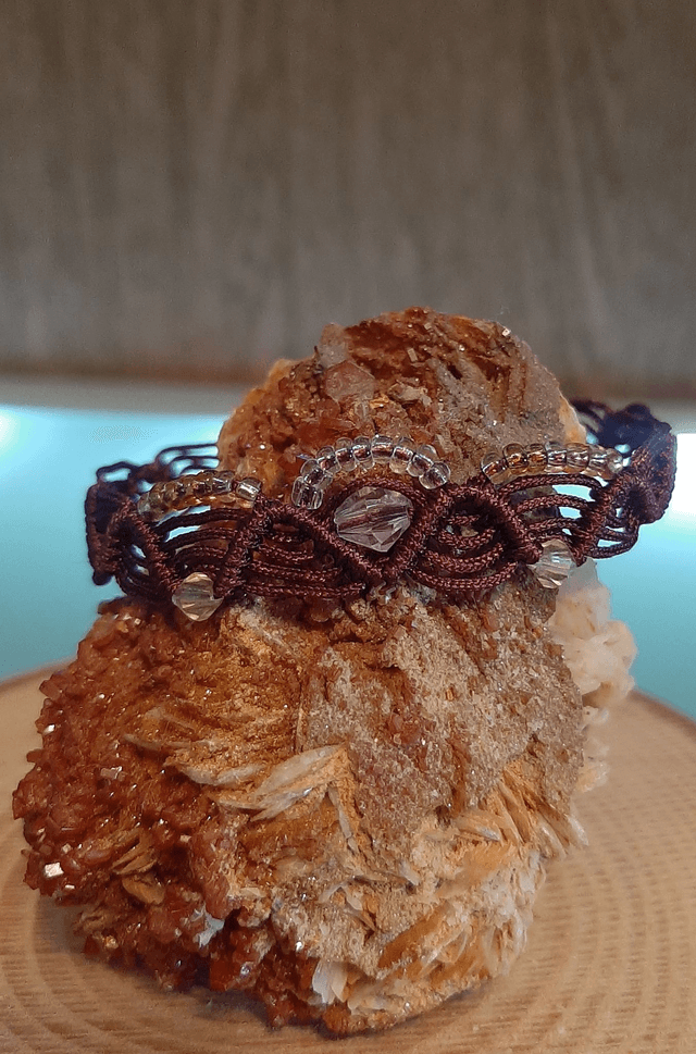 BRACELET MACRAME AUBERGINE